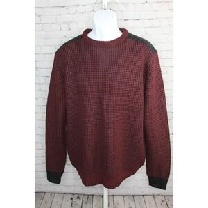 Amongst Others Cable Knit Sweater Maroon Mens XL Heavy Warm Superior Quality EUC